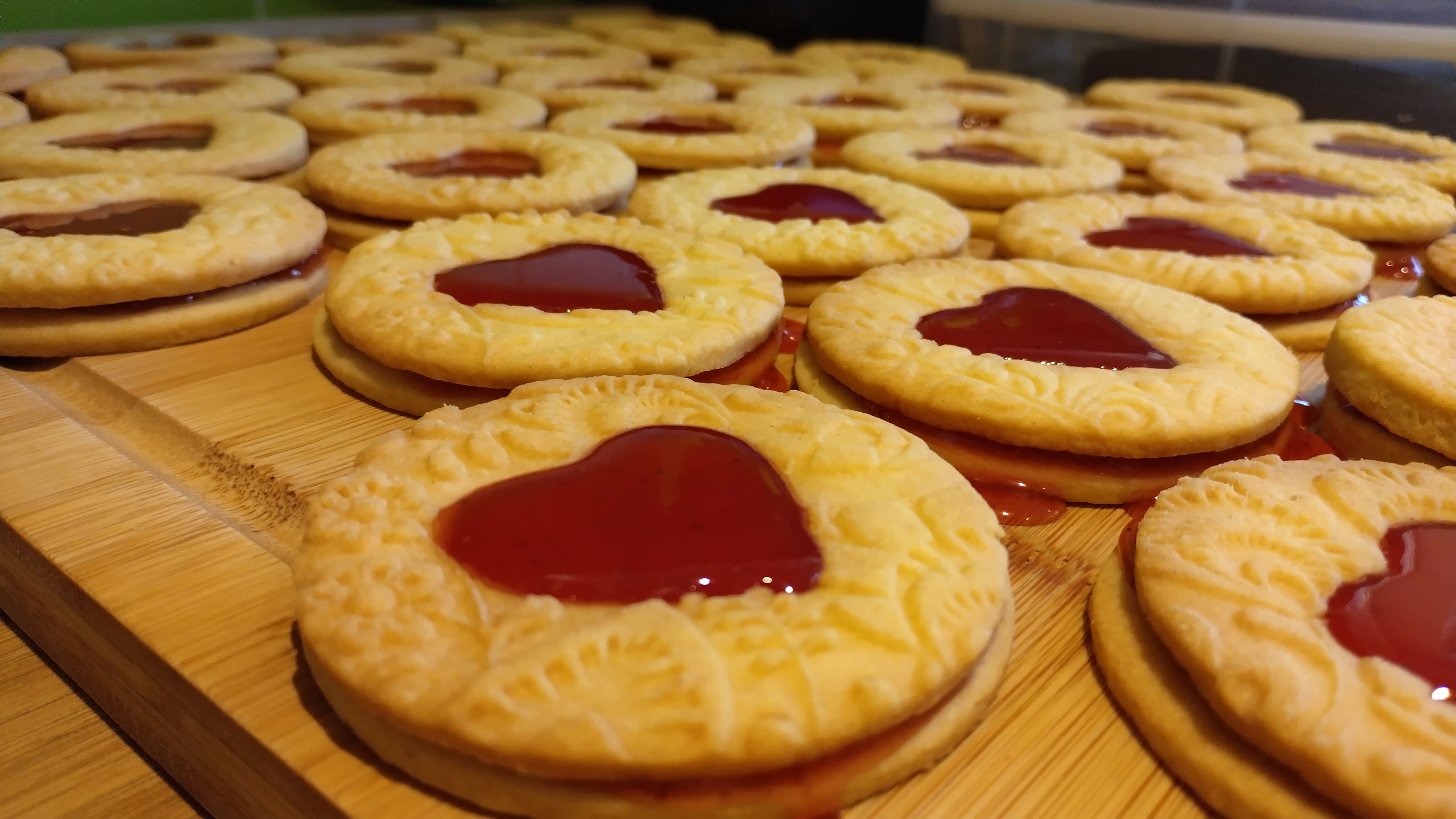 Strawberry jam linzer cookies